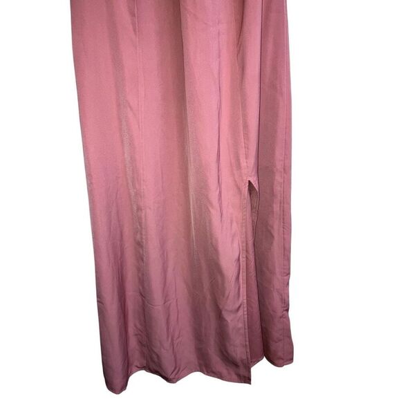 451. Abercrombie and Fitch pink twist front midi dress with a slit size Medium P - Picture 5 of 7